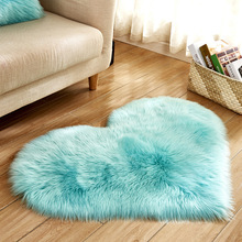 Long Hairy Rug Blue White Pink Shaggy Carpet Love Heart Shape Fur Rugs Artificial Wool Sheepskin Baby Room Bedroom Soft Area Mat 2024 - buy cheap