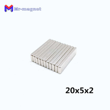 500Pcs 20x5x2mm Super Powerful Small Neodymium Magnet Block Permanent N35 NdFeB Strong Cuboid Magnetic Magnets 20mm*5mm*2mm 2024 - buy cheap