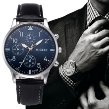 Мужские часы, роскошные кожаные деловые наручные часы, кварцевые аналоговые модные повседневные часы с минутными цифрами, круглые минималистичные F331 2024 - купить недорого