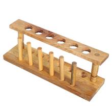 Kicute Wooden Test Tube Rack 6 Holes and 6 Pins Holder Support Burette Stand Laboratory Test tube Stand Shelf Lab School Supply 2024 - buy cheap