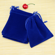 Wholesale 20pcs/Lot 7x9cm Small Royal Blue Velvet Bags Favor Wedding Jewelry Charms Packaging Bag Pouches Drawstring Gift Bags 2024 - buy cheap