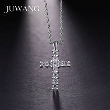 JUWANG Wholesale Sliver Color Cross Pendant Necklace Religious Rhinestone Necklace Jewelry For Woman Men Fashion Jewelry 2024 - buy cheap