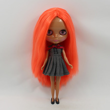 Бесплатная доставка, куклы телесного цвета, черная кукла (оранжевые волосы, черная кожа)