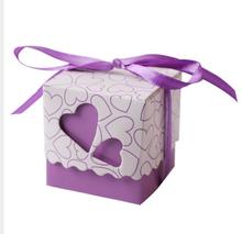 Caixa de papel artesanal com design de coração, 10 unidades, lembranças para festa, casamento, doces, embalagem, caixas de presente quadradas, materiais de casamento 2024 - compre barato