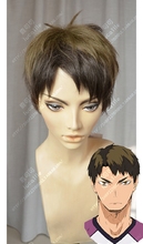 Haikyuu!! Volleyball Wakatoshi Ushijima Short Camel Ombre Heat Resistant Cosplay Costume Wig 2024 - buy cheap