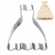 Wedding Dress Cookie Tools  Cake Stencil Kitchen Cupcake Decoration Template Mold Cookie Coffee Stencil Mold Baking Fondant 2024 - buy cheap