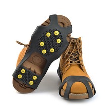 Новинка, 10 шипов, универсальные Нескользящие зажимы для обуви для снега, скрепки для зимних скалолазаний, защитный инструмент, противоскользящий чехол для обуви 2024 - купить недорого