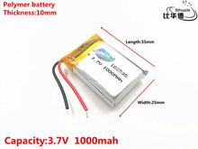 Good Qulity 3.7V,1000mAH,102535 Polymer lithium ion / Li-ion battery for TOY,POWER BANK,GPS,mp3,mp4 2024 - buy cheap
