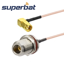 Superbat N Female Jack Bulkhead O-ring to SMA Male Right Angle Pigtail Cable RG316 50cm for Wireless 2024 - buy cheap