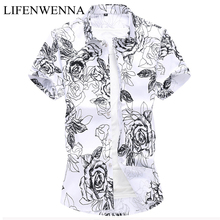 2019 Short Sleeve Men Shirt Hawaiian Casual Shirt Male Fit Summer Pattern Shirts Flamingos Cotton Mens Dress Shirts Plus 6XL 7XL 2024 - buy cheap