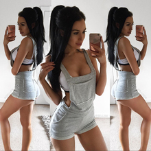 2019 Fashion Women Gray Clubwear Shorts Playsuit Casual Bodycon Party Solid Jumpsuit Romper Trousers 2024 - buy cheap