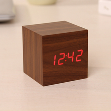 Mini Wood Sounds Control Clock New Modern Wood Digital LED Desk Alarm Clock Bedside Table Clock Calendar Table Decor 2024 - buy cheap