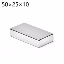 1pcs Cuboid Block 50x25x10mm Super Strong Rare Earth magnets Neodymium Magnet 50*25*10mm 50mm*25mm*10mm 2024 - buy cheap