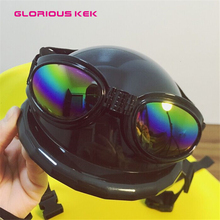 Glorious Kek Dog Helmets for Motorcycles with Sunglasses Cool ABS Fashion Pet Dog Hat Helmet Plastic Pet Protect Ridding Cap SML 2024 - buy cheap