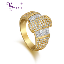 Кольца на палец для помолвки, модные брендовые женские украшения золотого цвета с фианитами ААА 2024 - купить недорого