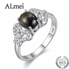Женское Обручальное кольцо с сапфиром Almei, серое кольцо из стерлингового серебра 925 пробы с подарочной коробкой, 40% FJ082 2024 - купить недорого