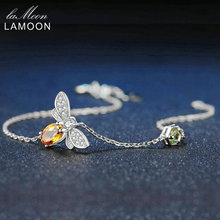 Lamoon-pulseira de prata esterlina 925 love bee, joias com pedras preciosas frutíferas, joias de design em branco ou banhado a ouro, lmhi059 2024 - compre barato