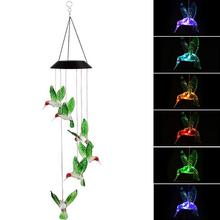 Solar Wind Chime Light, Solar Changing Color Hummingbird Wind Chime Light Solar Powered LED Hanging Lamp 2024 - buy cheap