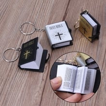 1pc New Mini English HOLY BIBLE Keychain Religious Christian Jesus Cross Keyrings Gift  Key Chains Decoration 2024 - buy cheap