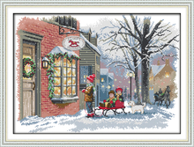 Christmas wishes cross stitch kit lanscape garden 14ct 11ct count printed canvas stitching embroidery DIY handmade needlework 2024 - buy cheap