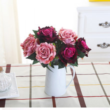 Искусственный шелк, декоративные розы, шелковые цветы, цветочный букет для свадьбы, домашний декор для стола вечерние вечеринки, свадьбы, цветок 2024 - купить недорого