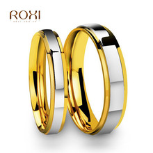 Кольцо для пары золотого цвета, кольцо для женщин и мужчин, кольцо для влюбленных из титановой стали, обручальное кольцо из нержавеющей стали, помолвка Анель, ювелирное изделие D4 2024 - купить недорого