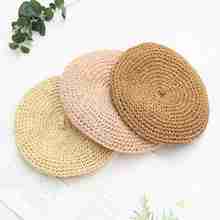 MYZOPER 2019 New Straw Weave Solid Color Breathable Casual Tide Beret Korean Version Summer Women'S Hat Adult Cap 2024 - buy cheap