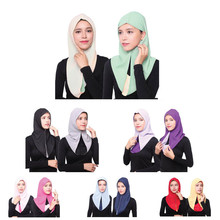 Muçulmano hijab islâmico, camisa turbante abayas para mulheres, cachecol interior instantâneo cobertura total, lenço de cabeça 2024 - compre barato