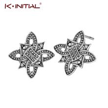 Kinitial Slavic Runes Cross Earrings For Women 2018 Fashion Jewelry Gold Silver Color Fleur De Lis Earrings Female Wedding Gift 2024 - buy cheap