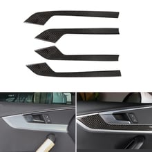 Real Carbon Fiber Car Styling Interior Door Handle Panel Cover Trim For Audi A4 B9 A4L 2017 2018 2024 - buy cheap