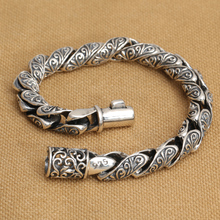 Handmade S925 pure silver Good Luck man bracelet vintage thai silver man bracelet punk bracelet male jewelry gift 2024 - buy cheap