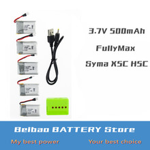 Batería lipo fullymax 3,7 v, 500mah, 5 uds. Y cargador con enchufe para syma x5 x5c x5sc H5C X5A drone Avión Helicóptero RC 2024 - compra barato