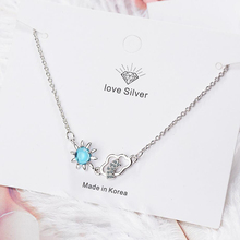 KOFSAC Fashion 925 Silver Necklace Luxury Blue Crystal Jewelry Charm Rainbow Cloud Pendant Necklaces For Women Anniversary Gifts 2024 - buy cheap