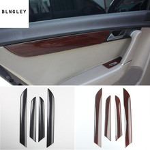 4pcs/lot ABS carbon fiber or wooden grain four Interior doors decoration cover for 2012-2015 Volkswagen VW Passat B7 2024 - buy cheap
