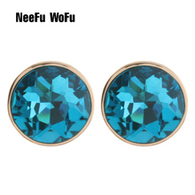 NeeFu WoFu Stud Earrings Glass Earring Big Earring Dangle Copper Large Long Brinco Ear Oorbellen Fashion Jewellery 2024 - buy cheap