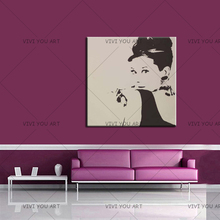100% Hand-painted Audrey Hepburn Wall Art Pop Art Oil Painting On Canvas Modern Abstract Paintings Wall Decoration For Home 2024 - buy cheap