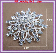 6PCS/LOT Luxury Clear Rhinestone Crystal Huge Flower Brooch/Wedding Bouquet Broach 2024 - buy cheap