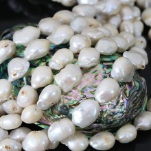 New 12-16mm natural freshwater cultured white pearls beads irregular freeform waterdrop wholesale retail jewelry 15inch B1358 2024 - buy cheap