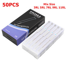 50PCS Professional Disposable Mixed Assorted Sterile Tattoo Needles 0.30mm Tattoo Needles 3RL 5RL 7RL 9RL 11RL Size 2024 - buy cheap