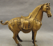 Música voge pedra s2690 10 "folclore ano chinês zodíaco decoração em bronze de corrida estátua de cavalo tang escultura 2024 - compre barato