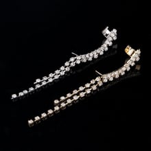 1pcs  Fashion Tassel Ear Cuff Earring Jewelry Full Rhinestone Crystal Link Chain Tassels Clip Earrings Women girls Wedding Gifts 2024 - buy cheap