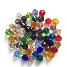 100 unids/lote 4 mm, 6 mm, 8 mm, 10 mm, 12 MM bola de cristal de cristal facetado espaciador de los granos para la joyería que hacía 30 Colors envío gratis 2024 - compra barato