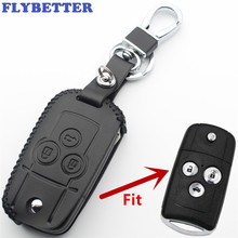 FLYBETTER Genuine Leather 3Button Flip Remote Key Case Cover For Honda Accord/Jazz/CRV/Civic Car Styling L408 2024 - buy cheap