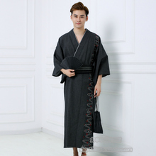 Winter Male Traditional Japanese Kimono with Obi Mens Thicken 100% Cotton Robe Yukata Men's Bath Robe Kimono Pajamas A52604 2024 - buy cheap