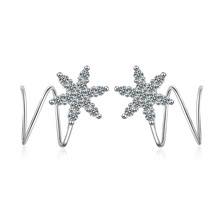 LUKENI Shining Crystal Flower Women Earrings Jewelry Fashion 925 Sterling Silver Earrings Girl Bride Wedding Accessories Earring 2024 - buy cheap