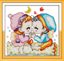 Kiss (2) cross stitch kit 14ct 18ct count canvas stitches embroidery DIY handmade needlework plus 2024 - buy cheap