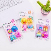 4pcs/lot Girl Suit Rubber Eraser Art School Supplies Office Stationery Novelty Pencil correction supplies 2024 - buy cheap