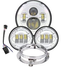 Hi/low Beam 7 inch for Harley Motor LED Headlight with Matching 4 1/2" Passing Lamps For Harley David Motorcycle set Headlight 2024 - buy cheap