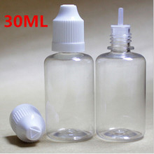 Gotero de plástico con tapa a prueba de niños, botella con punta fina larga, PET, 30ML, 200 Vacío claro, venta al por mayor 2024 - compra barato