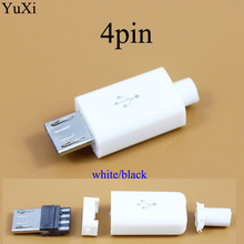 YuXi 10 Uds YT2155B Micro USB conector macho de 4 pines enchufe negro/blanco datos de soldadura interfaz de línea OTG DIY datos cable Accesorios 2024 - compra barato